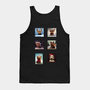 Christmas Dogs and Puppies Stickers Pack - Mostly Yorkshire Terriers Tank Top